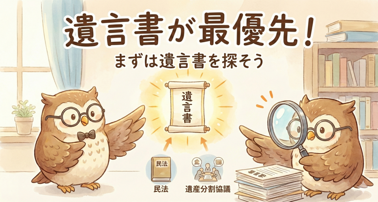 遺言書が最優先！まずは遺言書を探そう