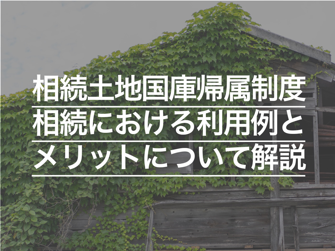 相続土地国庫帰属制度とは？ 相続における利用例とメリットについて解説