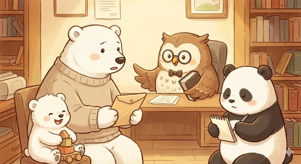 遺言書の調査が必要である旨を説明している様子