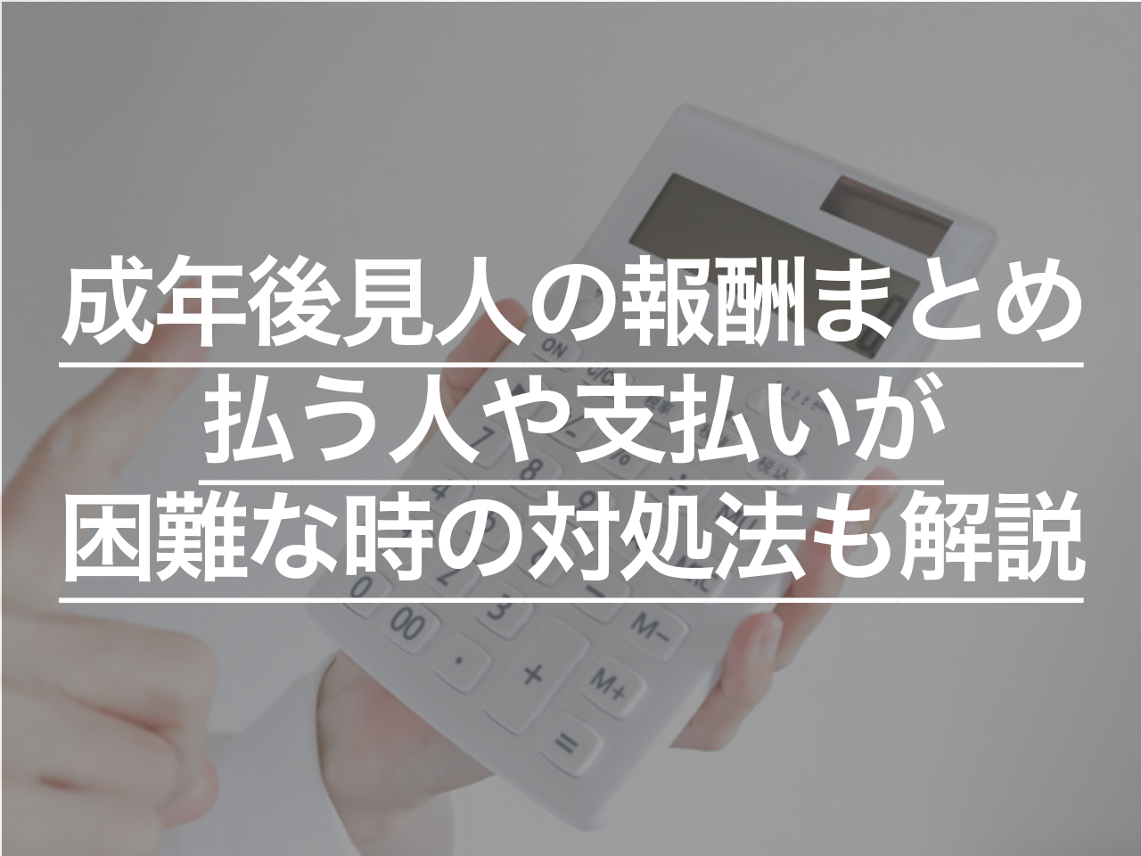 成年後見人の報酬まとめ｜払う人や支払いが困難な時の対処法も解説